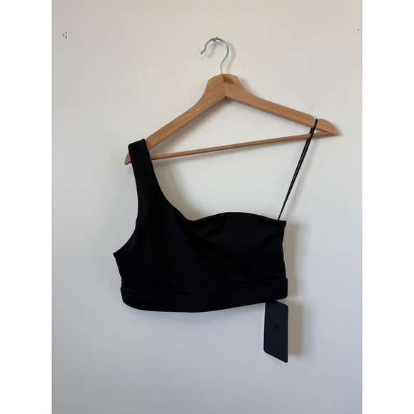 New Fabletics Asymmetrical Low Impact Bra – Black – Size Medium - Picture 2 of 4